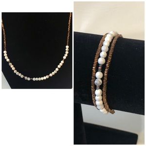 Necklace bracelet (necklet) handmade Howlite